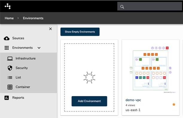 Hava 2020 UI Expanded Cloud Environment Diagram Navigation