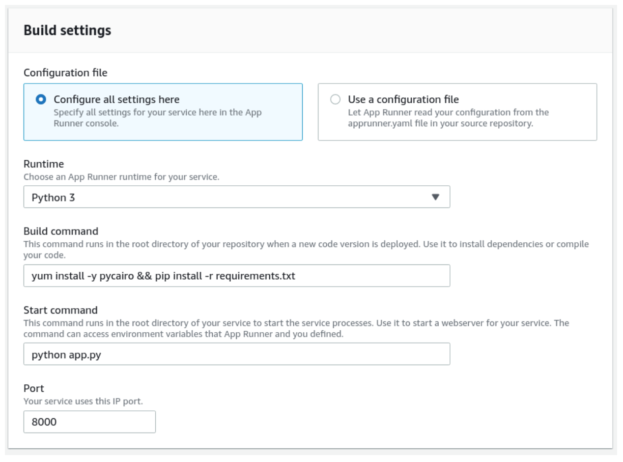 AWS_App_Runner_Build_Settings