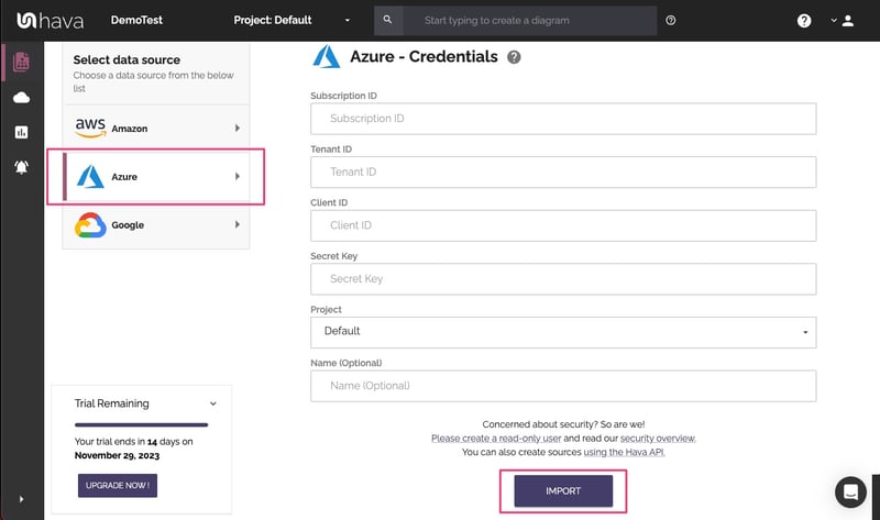 Add_Azure_Credientials_to_Hava