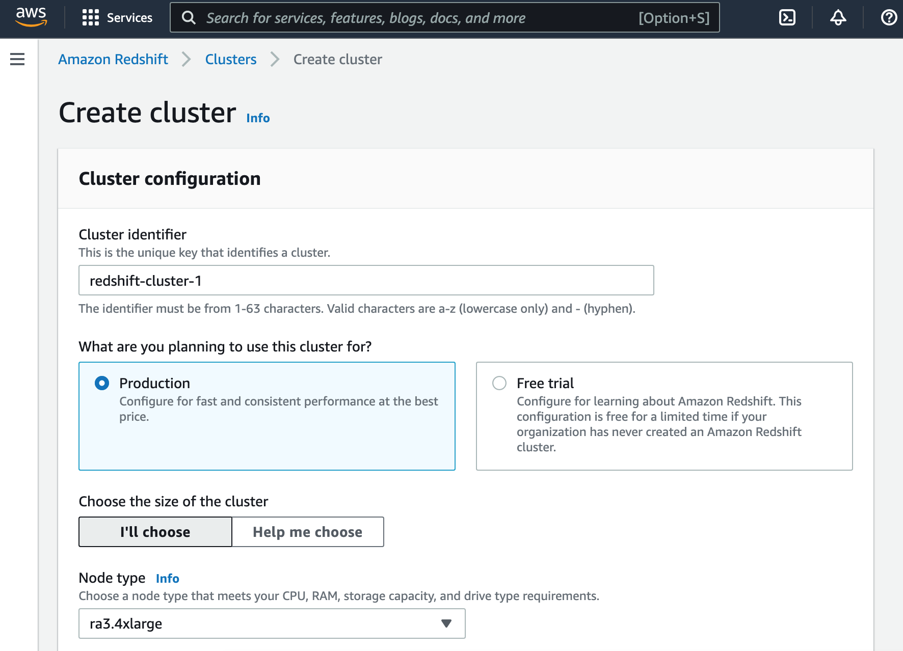 Create_Amazon_Redshift_Cluster_One