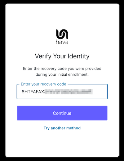 Hava_MFA_Recovery_Code