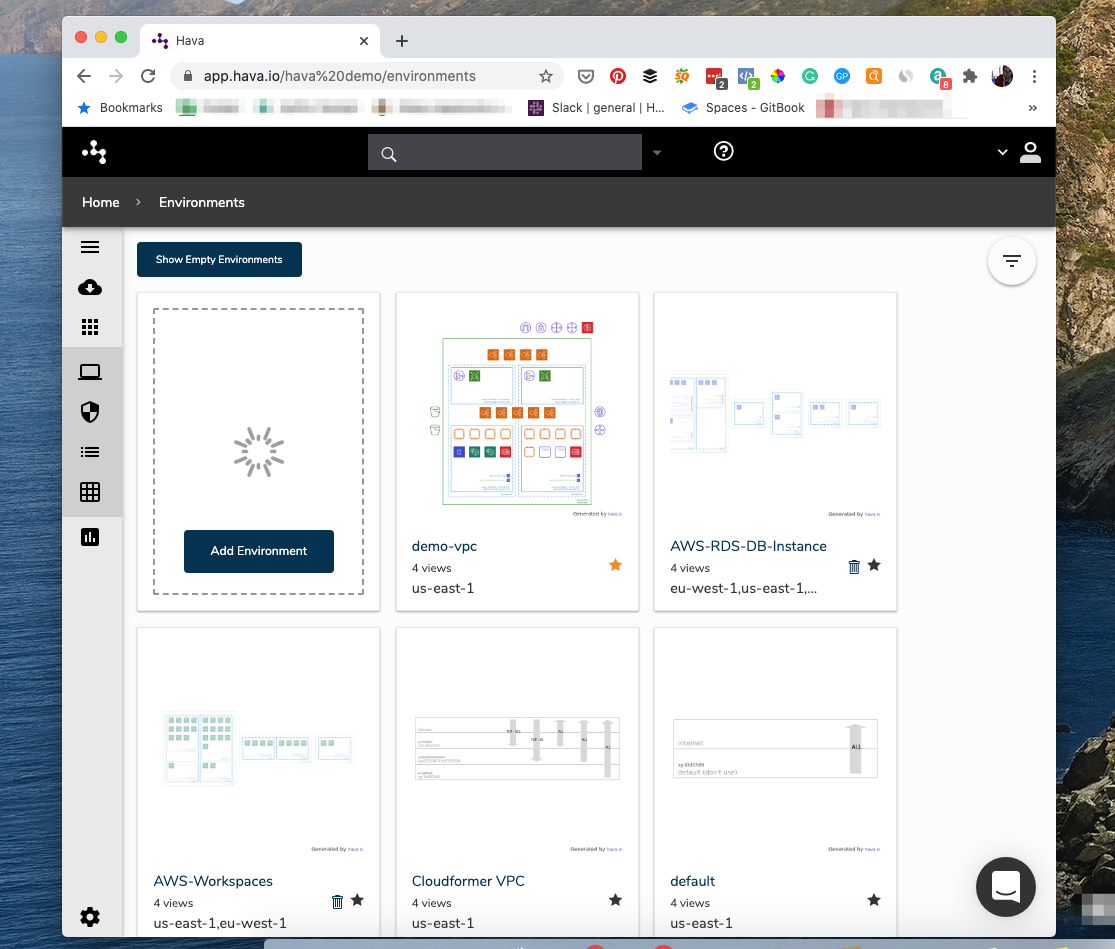 Hava Cloud Infrastructure Diagrams New UI 2020