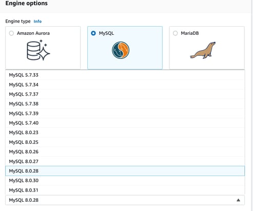 RDS_Version_Options