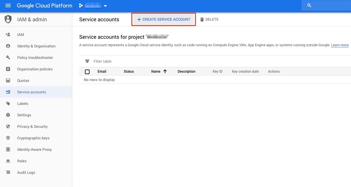 GCP Create Service Account