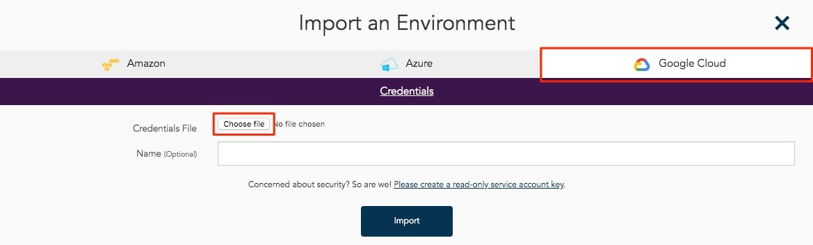 Hava Import Google Cloud Environment