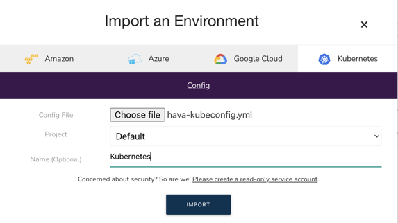 config file import