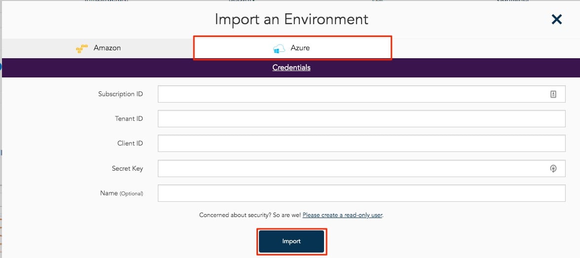Azure Environment Import
